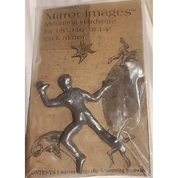 Vintage Unique Metal Sculpture Climbing Man Mirror Images Reflection Art - Picture 4 of 8